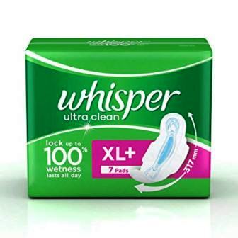 WHISPER ULTRA CLEAN XL PLUS SANITARY PADS (GREEN)