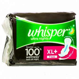 WHISPER ULTRA NIGHTS XL PLUS SANITARY PAD